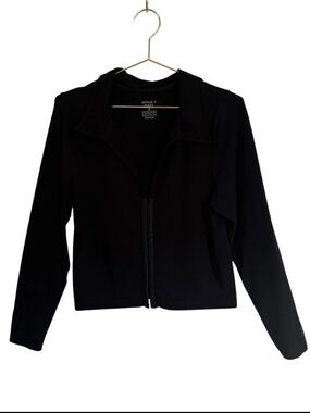 Savage x Fenty Athletic Top Long Sleeve Front Closure Plus Black Active